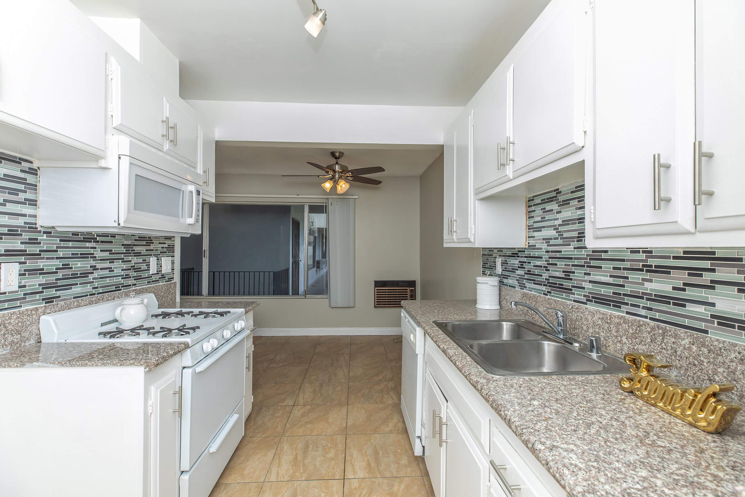 Kitchen with white appliances