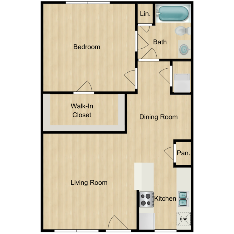 Floor plan image of 1 Bedroom