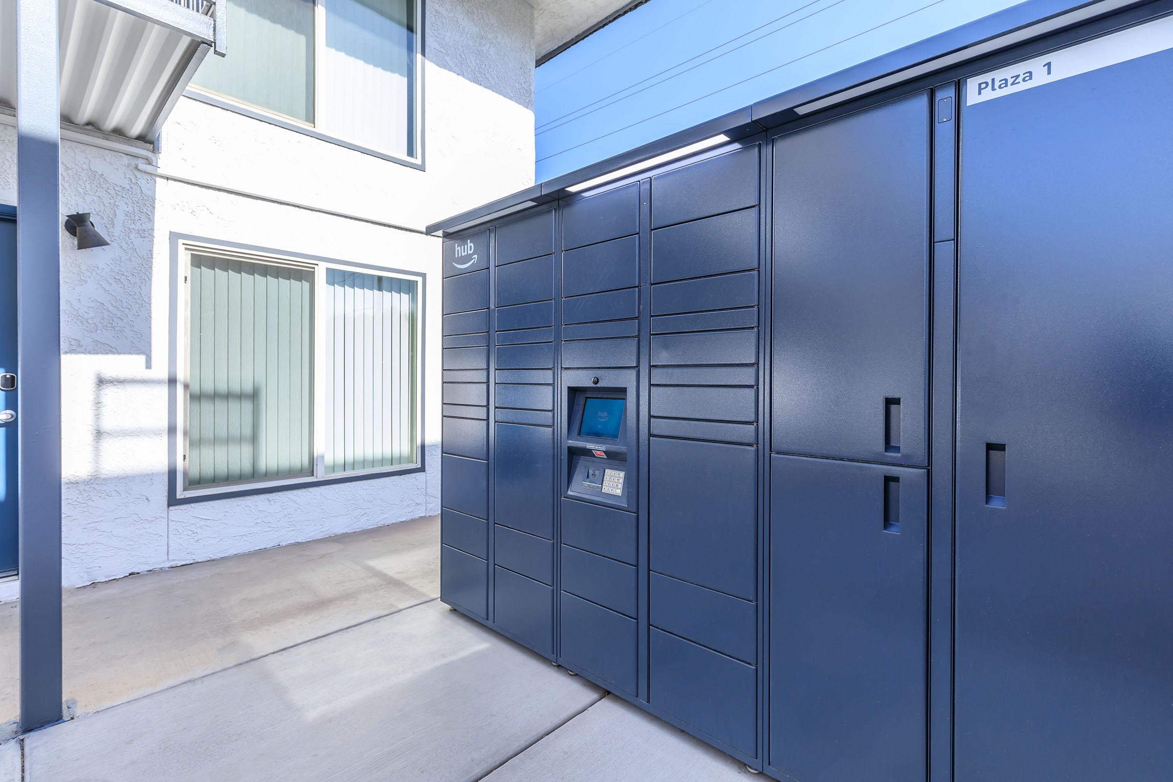 Rise at the Lofts metal parcel mail lockers.