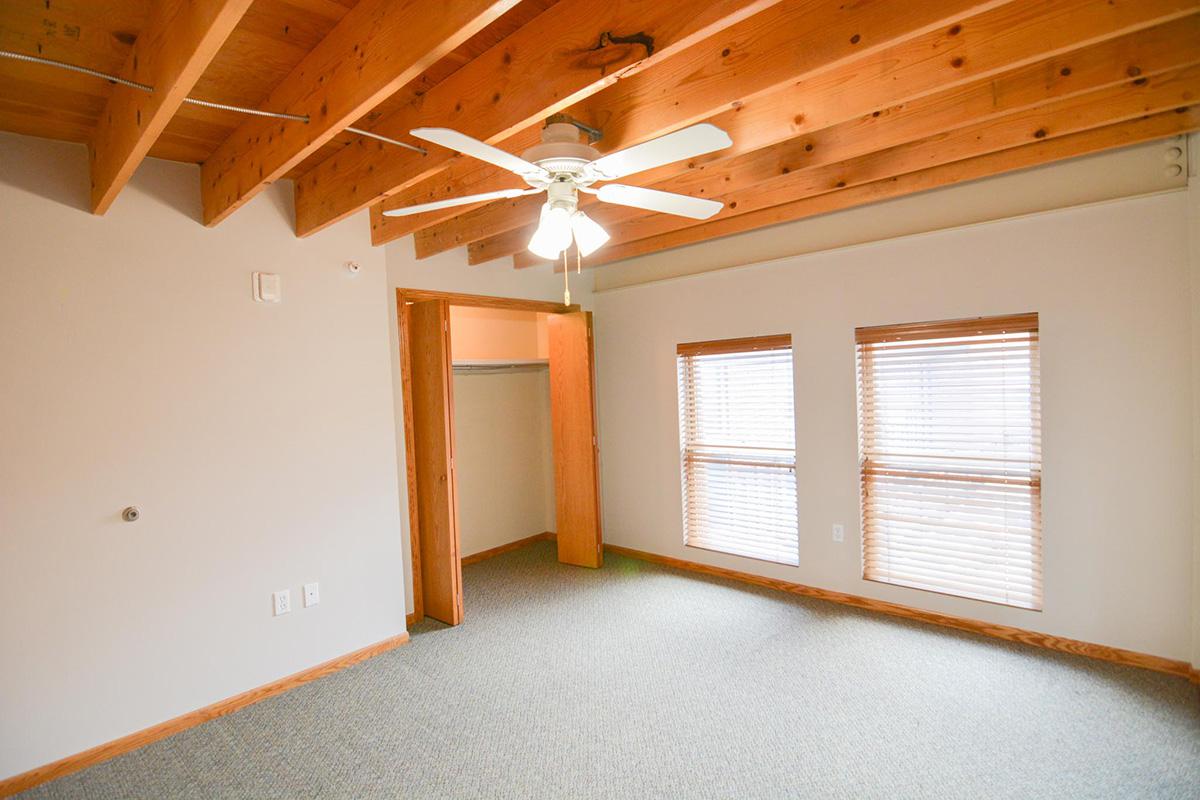 a room with a wood floor