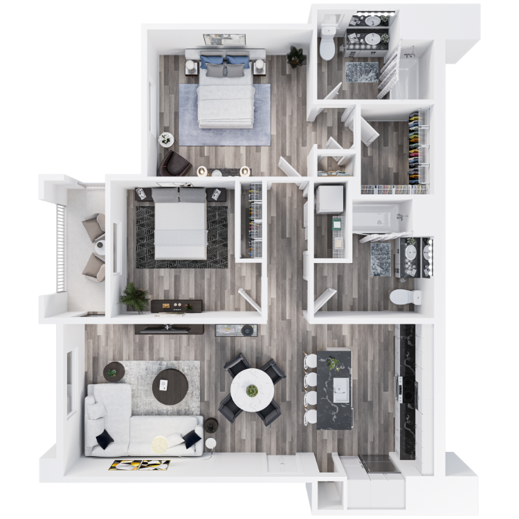 Two Bed Two Bath B floor plan