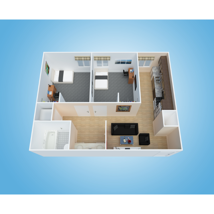 Floor plan image of 2x1