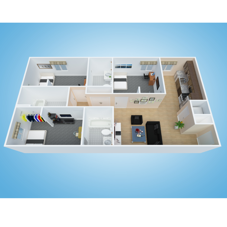 Floor plan image of 3x3