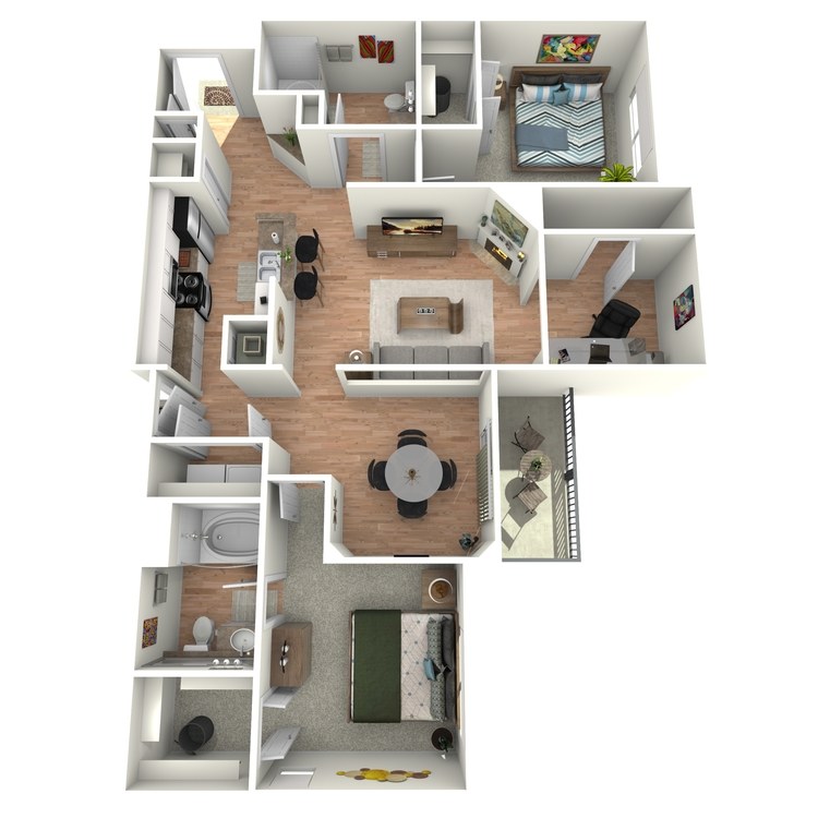 Floor plan image of Colonial - B4 - 1G
