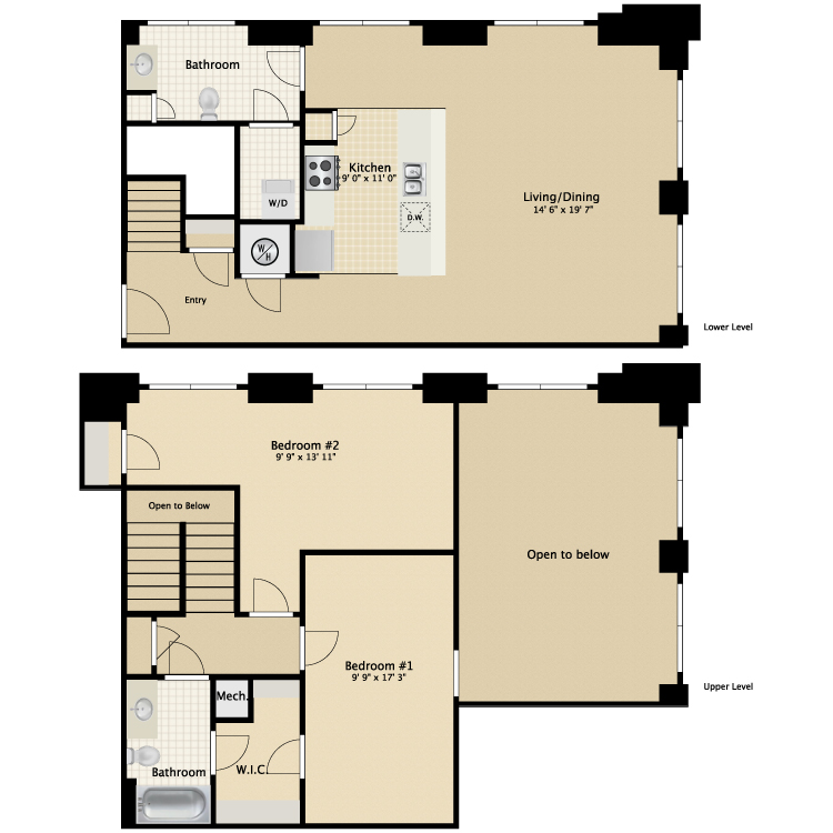 Floor plan image of 2 Bed 2 Bath Flat G