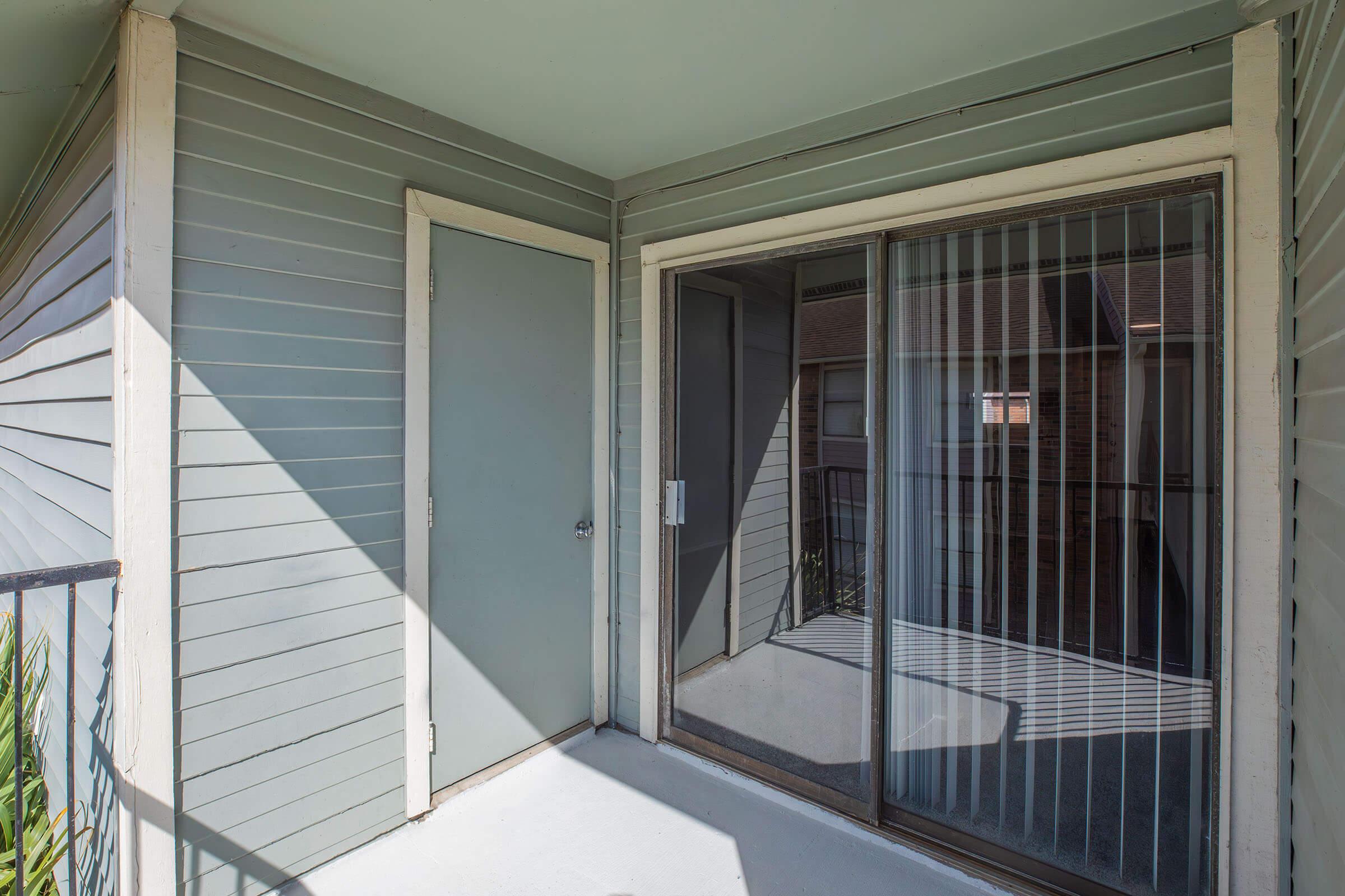 a glass door of a building