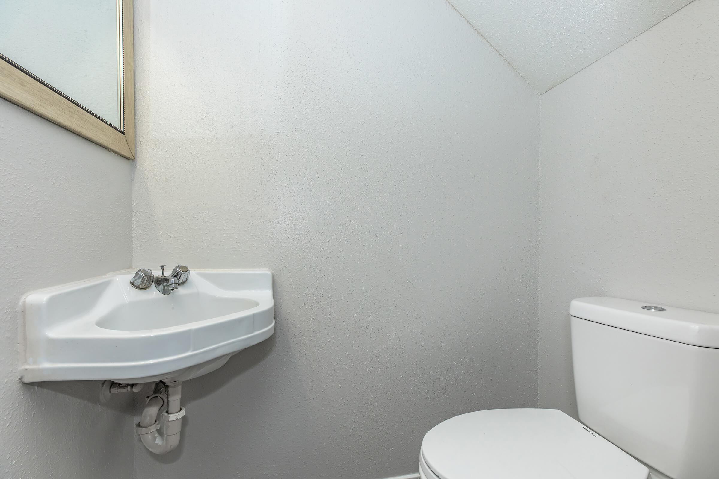 a close up of a sink and a mirror