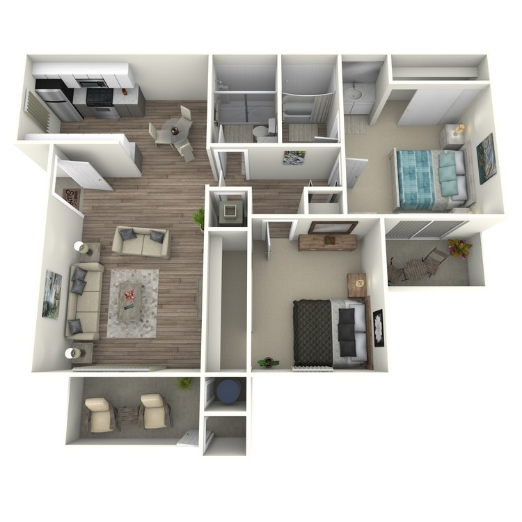 Floor plan image of 2 Bedroom 2 Bath