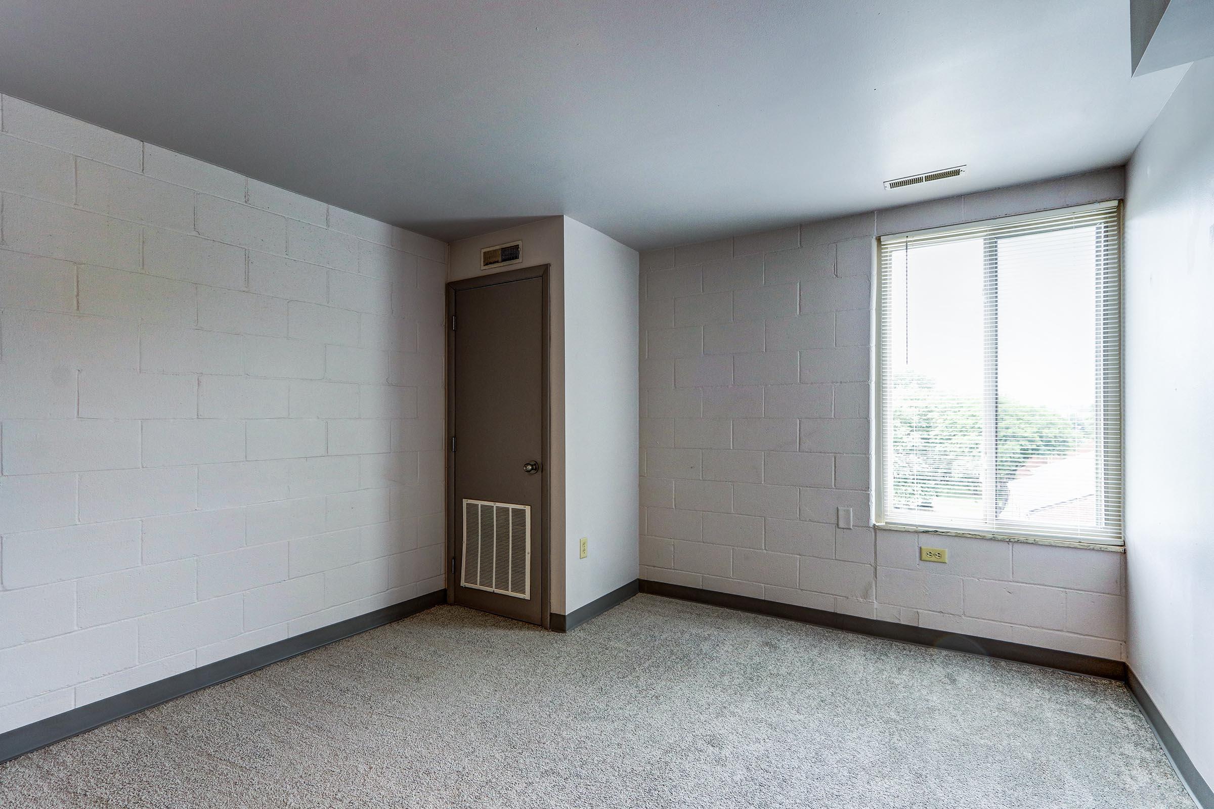 a room with a tiled floor