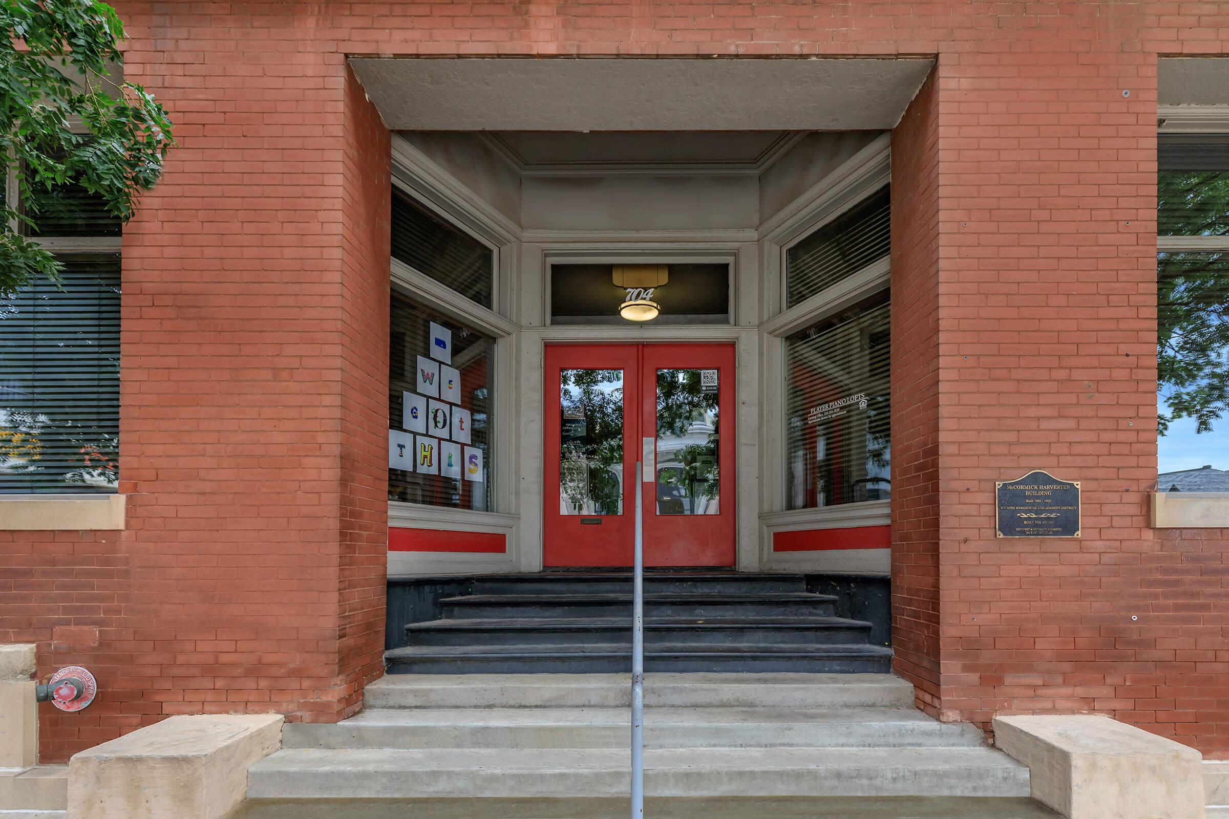 a store in a brick building