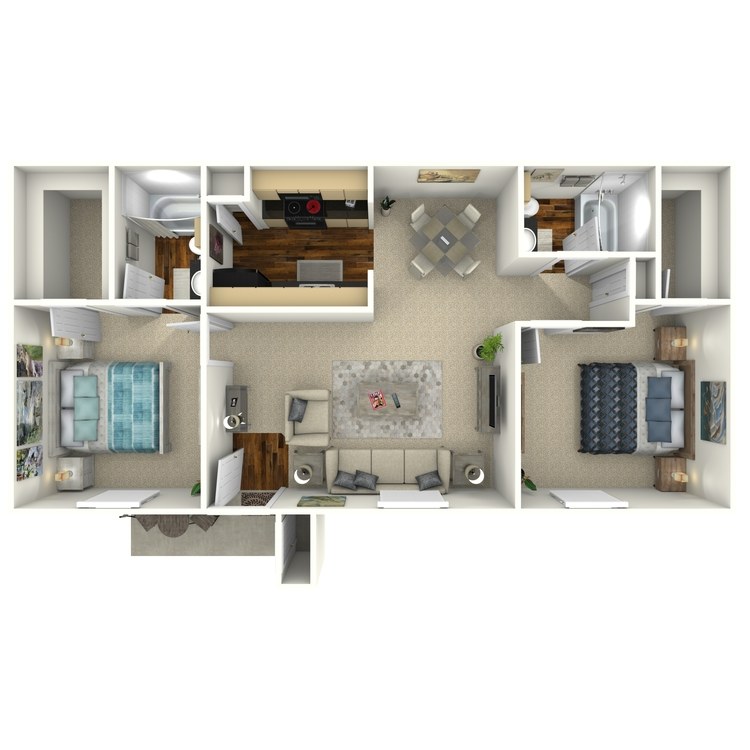 Floor plan image of 2 Bed 2 Bath B