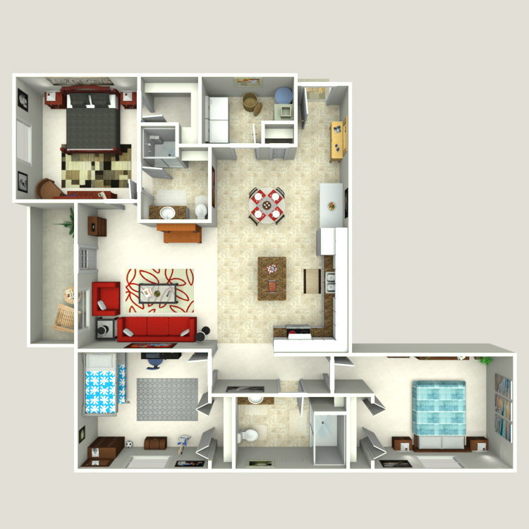 Floor plan image of Three Bedroom