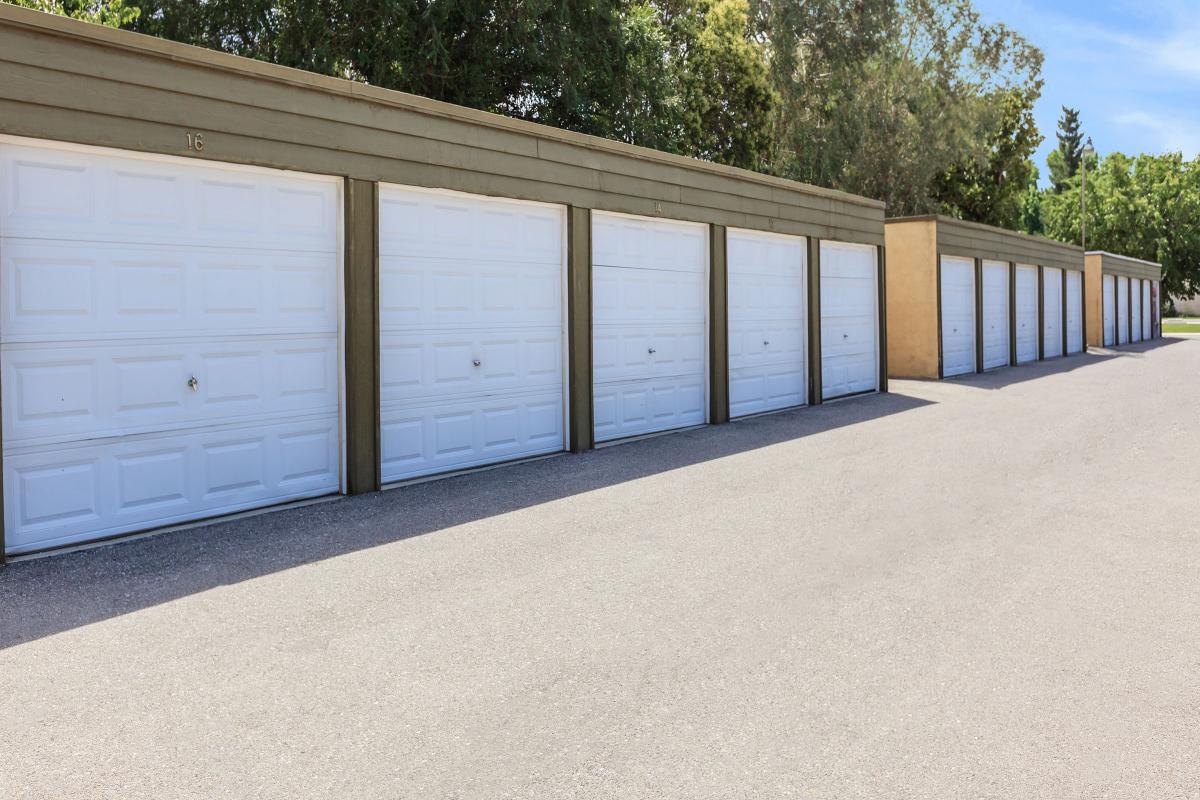 single-car garages in an apartment community