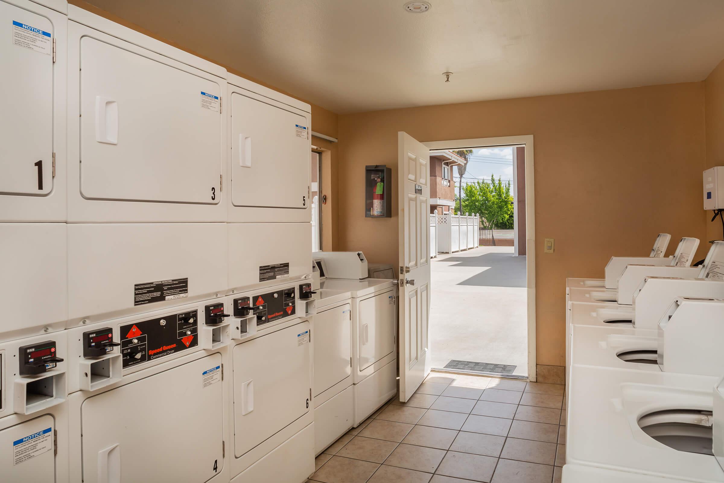 Washer and dryers in the community laundry room