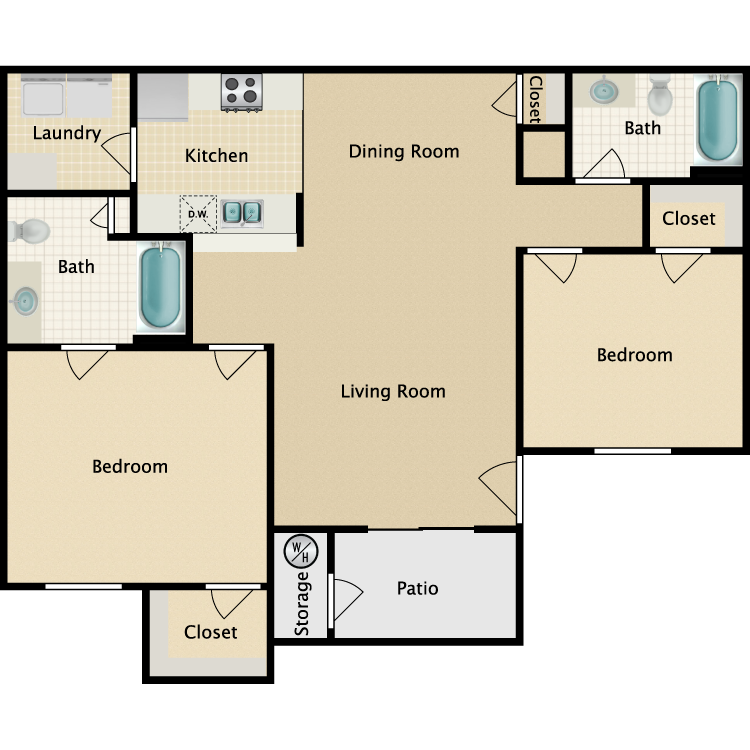 Floor plan image of Two Bedroom