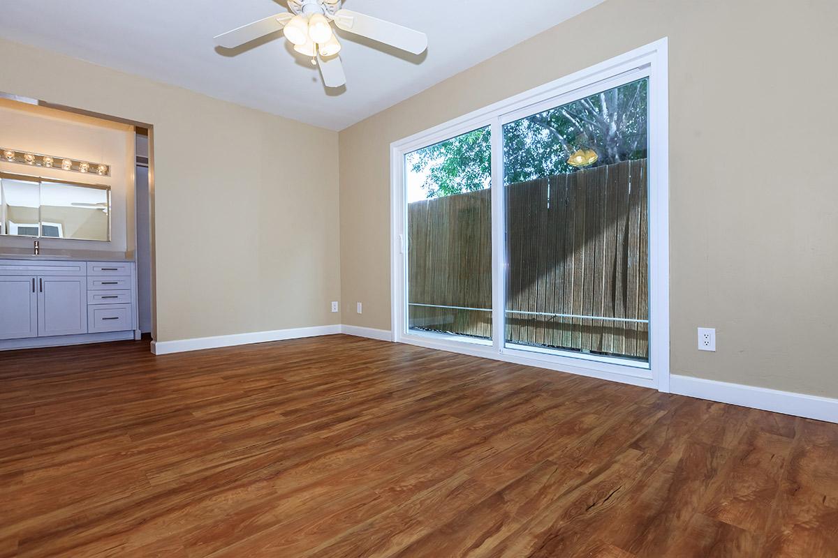 a room with a wood floor