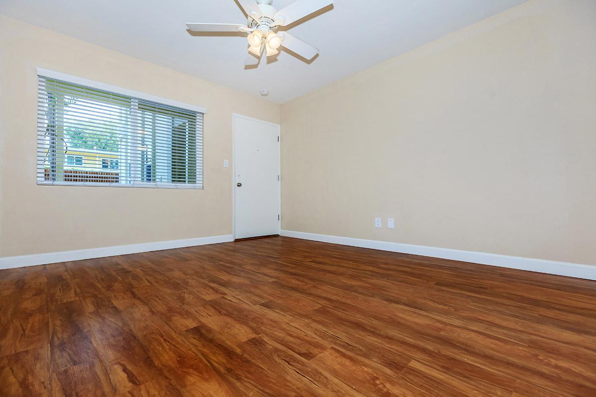 a room with a wood floor