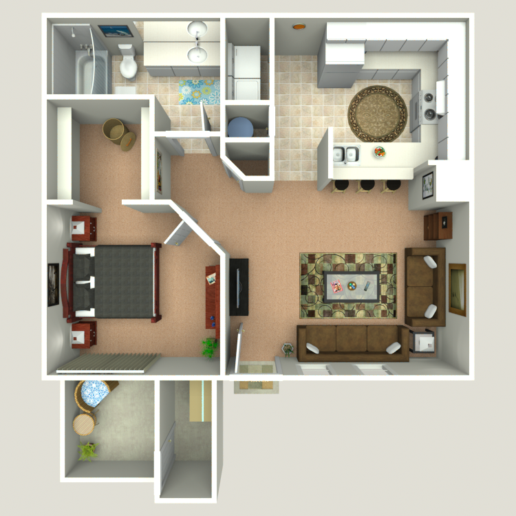 Floor plan image of 1 Bed 1 Bath