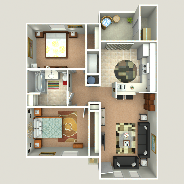 Floor plan image of 2 Bed 1 Bath