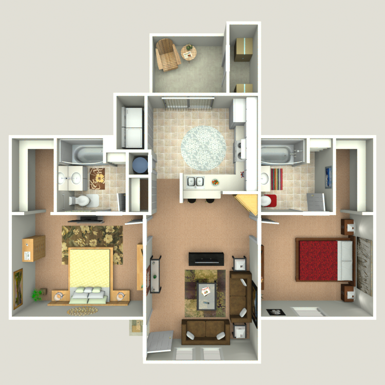 Floor plan image of 2 Bed 2 Bath