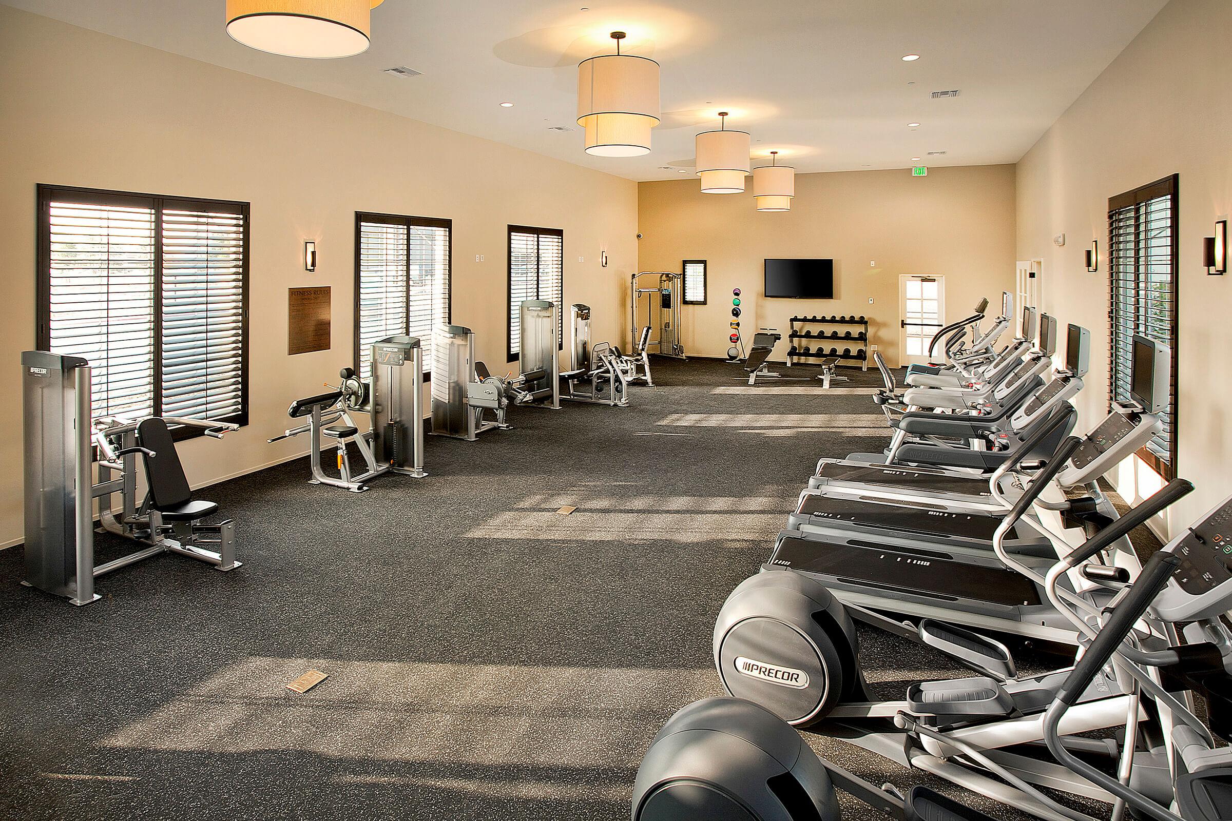 a room with a exercise equipment