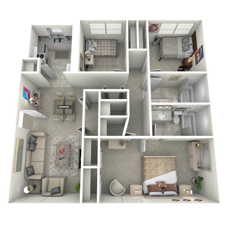 Floor plan image of 3 Bed 2 Bath