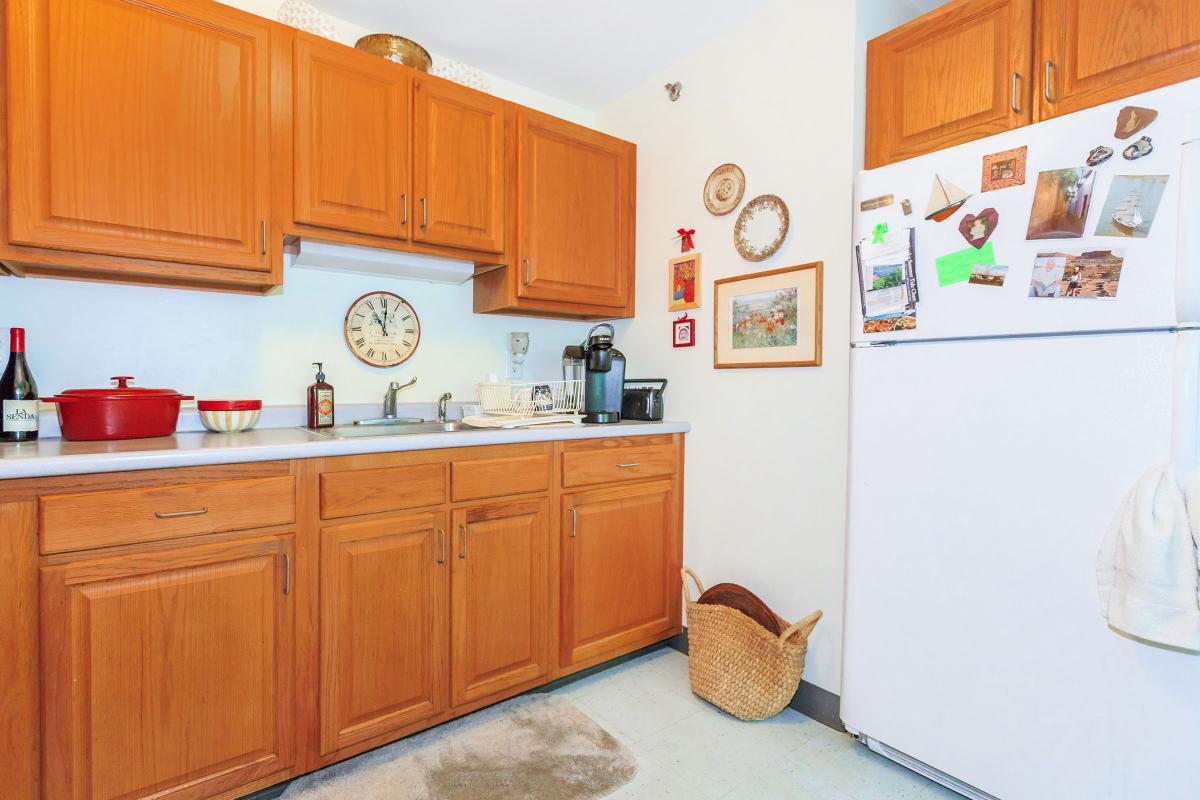 a kitchen with a stove and a refrigerator