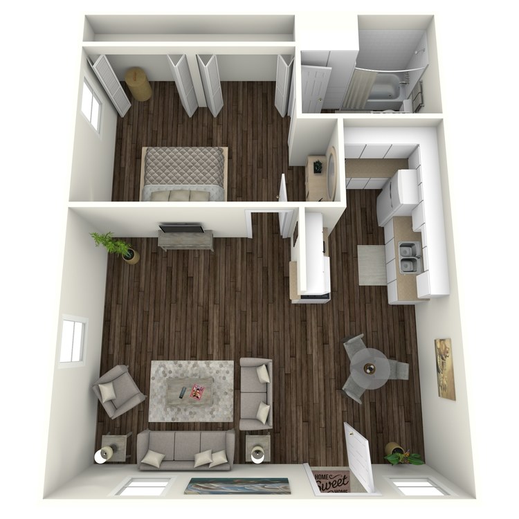 Floor plan image of 1 Bed 1 Bath B
