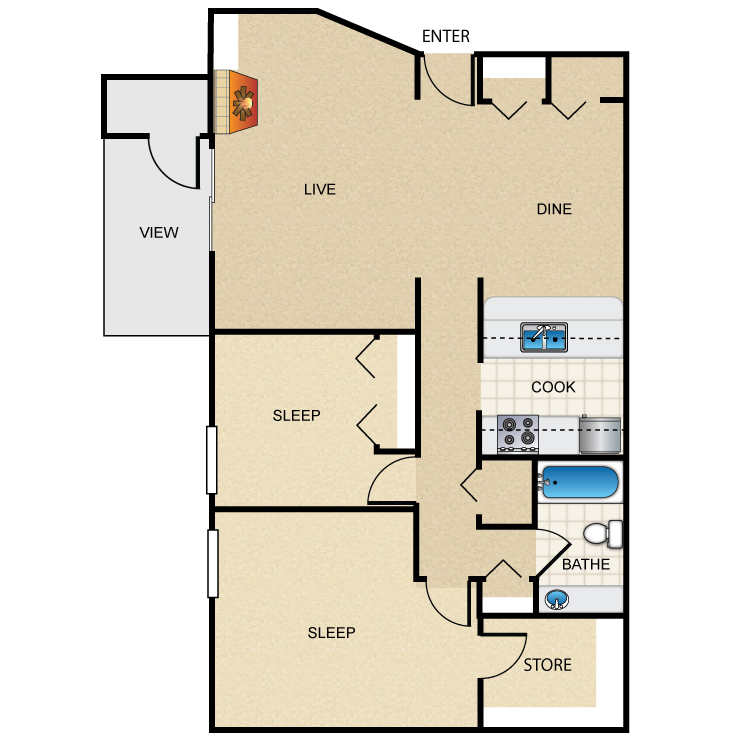 Floor plan image of The Caribbean