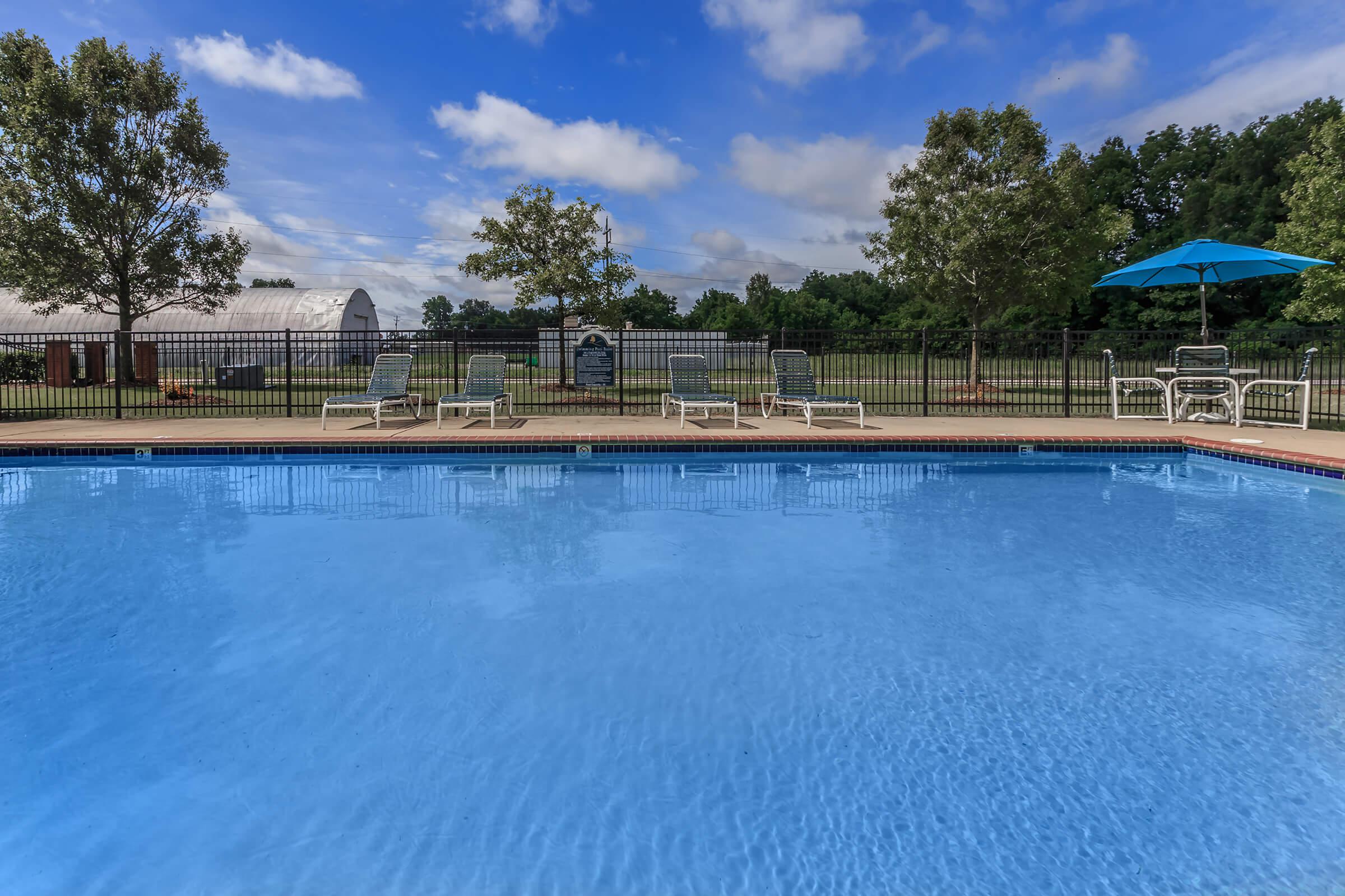a blue pool of water