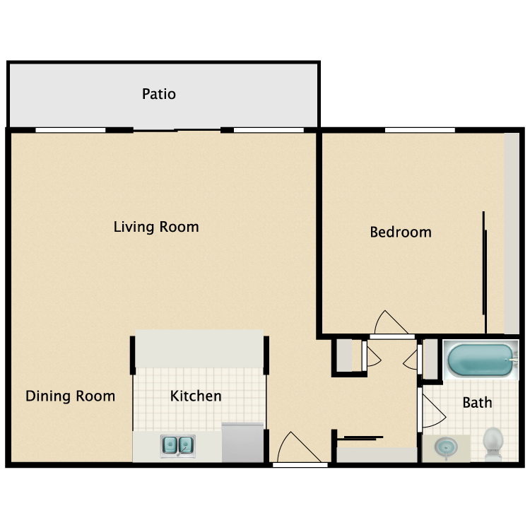 Floor plan image of 1 Bedroom 1 Bathroom