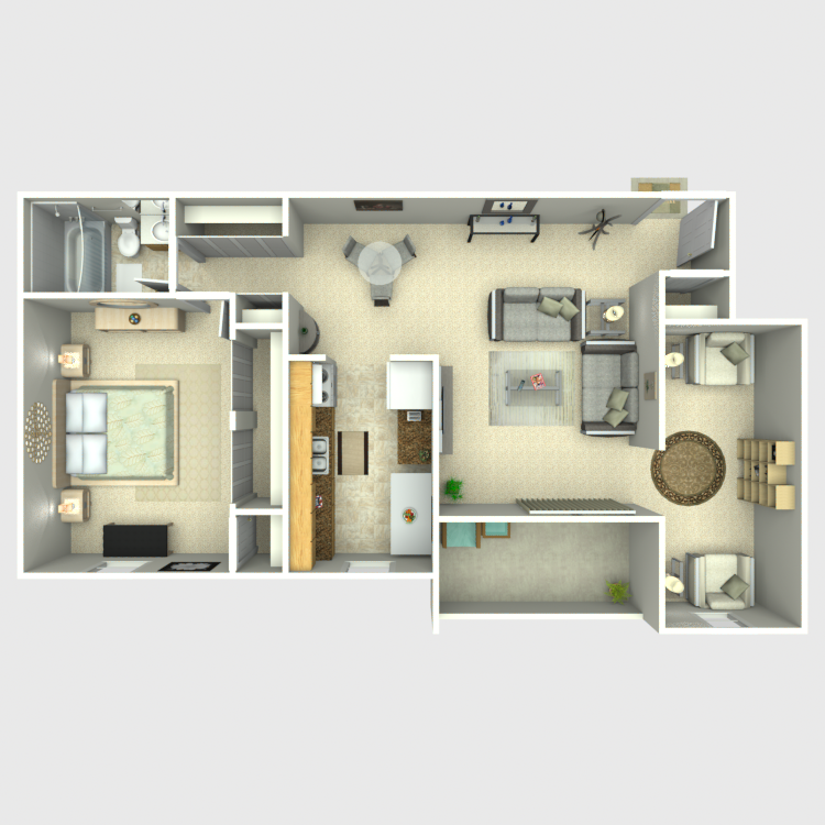Floor plan image of 1 Bed with Den