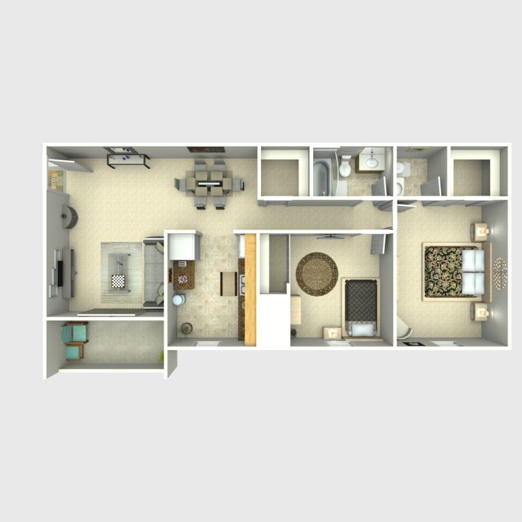 Floor plan image of 2 Bed 1.5 Bath