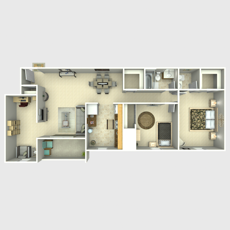 Floor plan image of 2 Bed with Den
