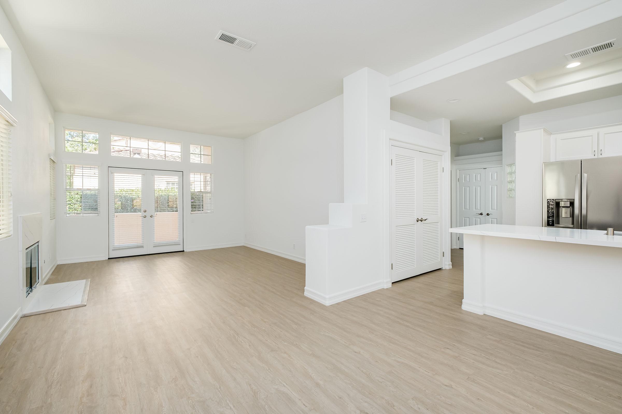 a room with a wood floor