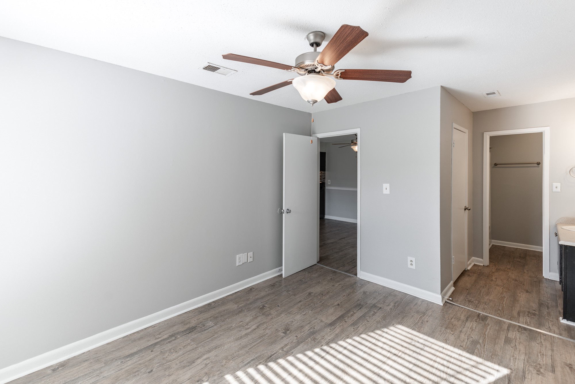 a double door in a room