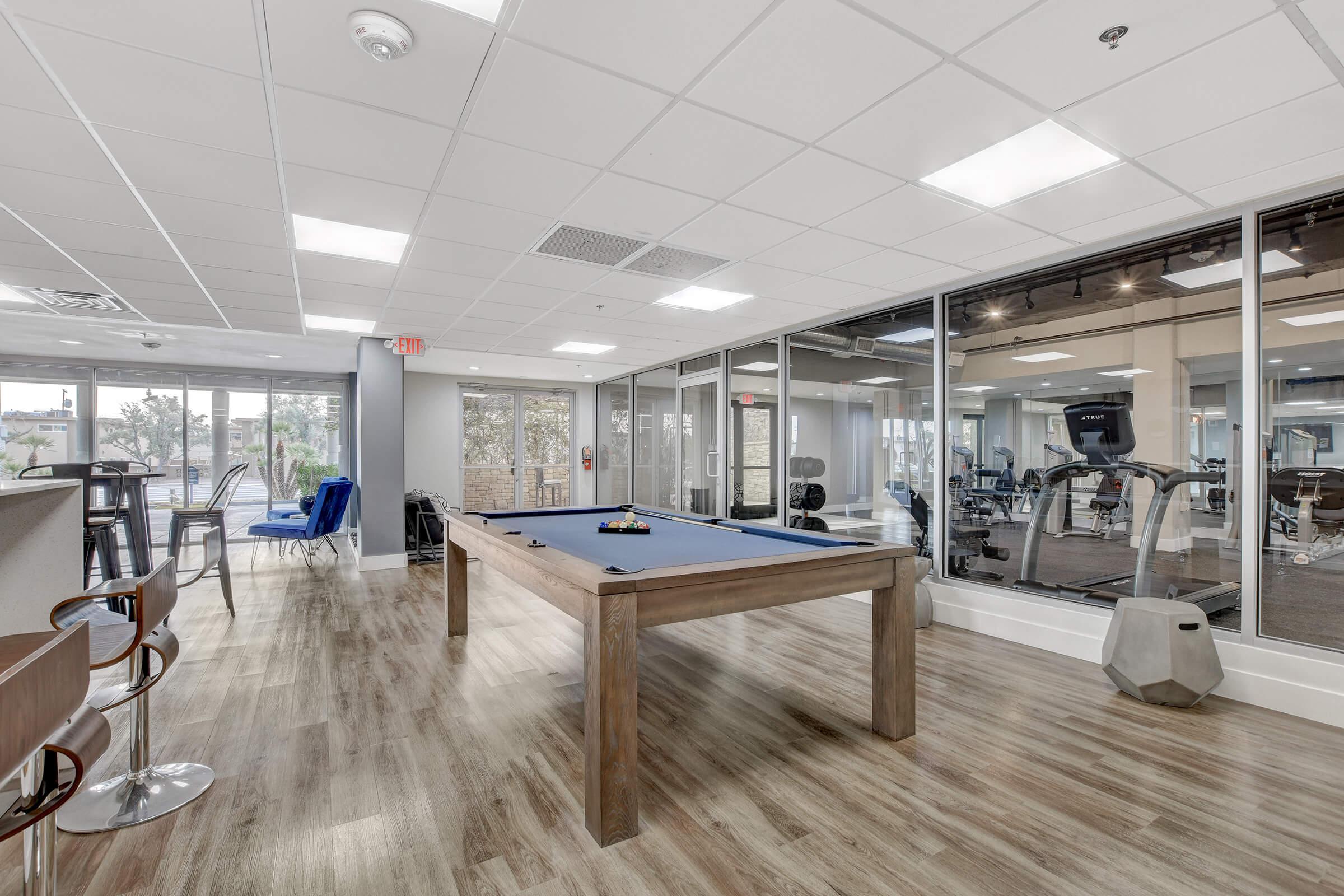 a room filled with furniture and a table