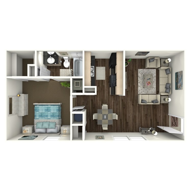 Floor plan image of 1 Bed 1 Bath