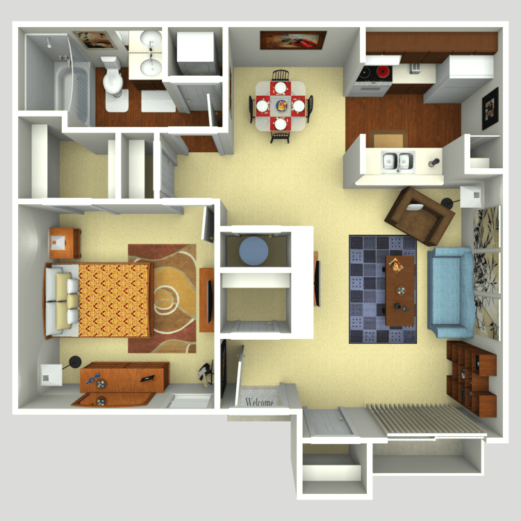 Floor plan image of 1 Bed 1 Bath A2