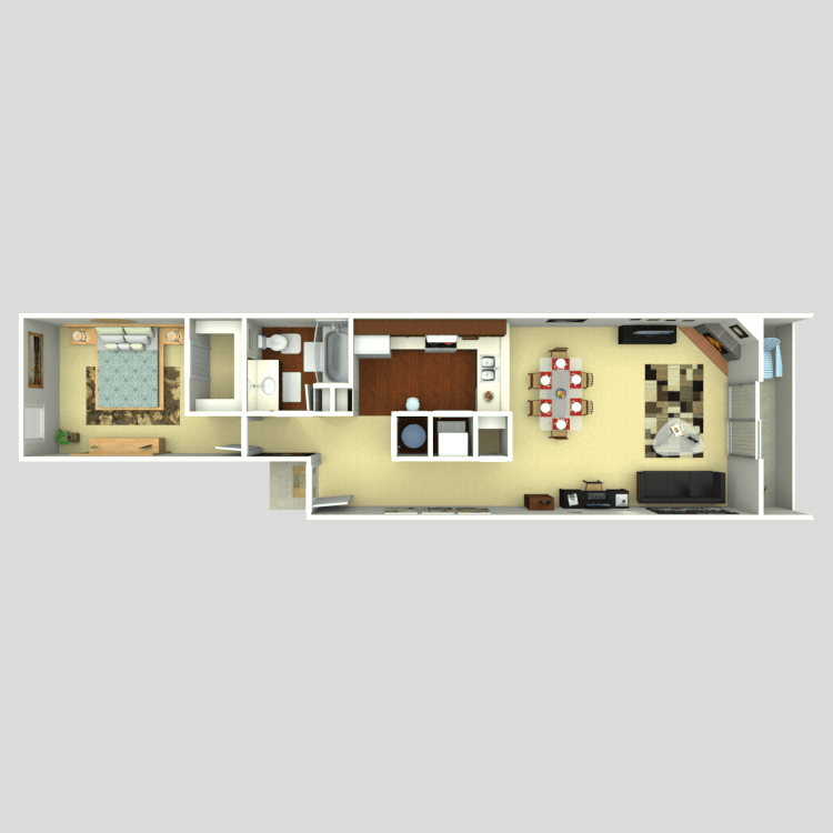 Floor plan image of 1 Bed 1 Bath A3