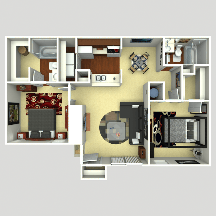 Floor plan image of 2 Bed 2 Bath B1