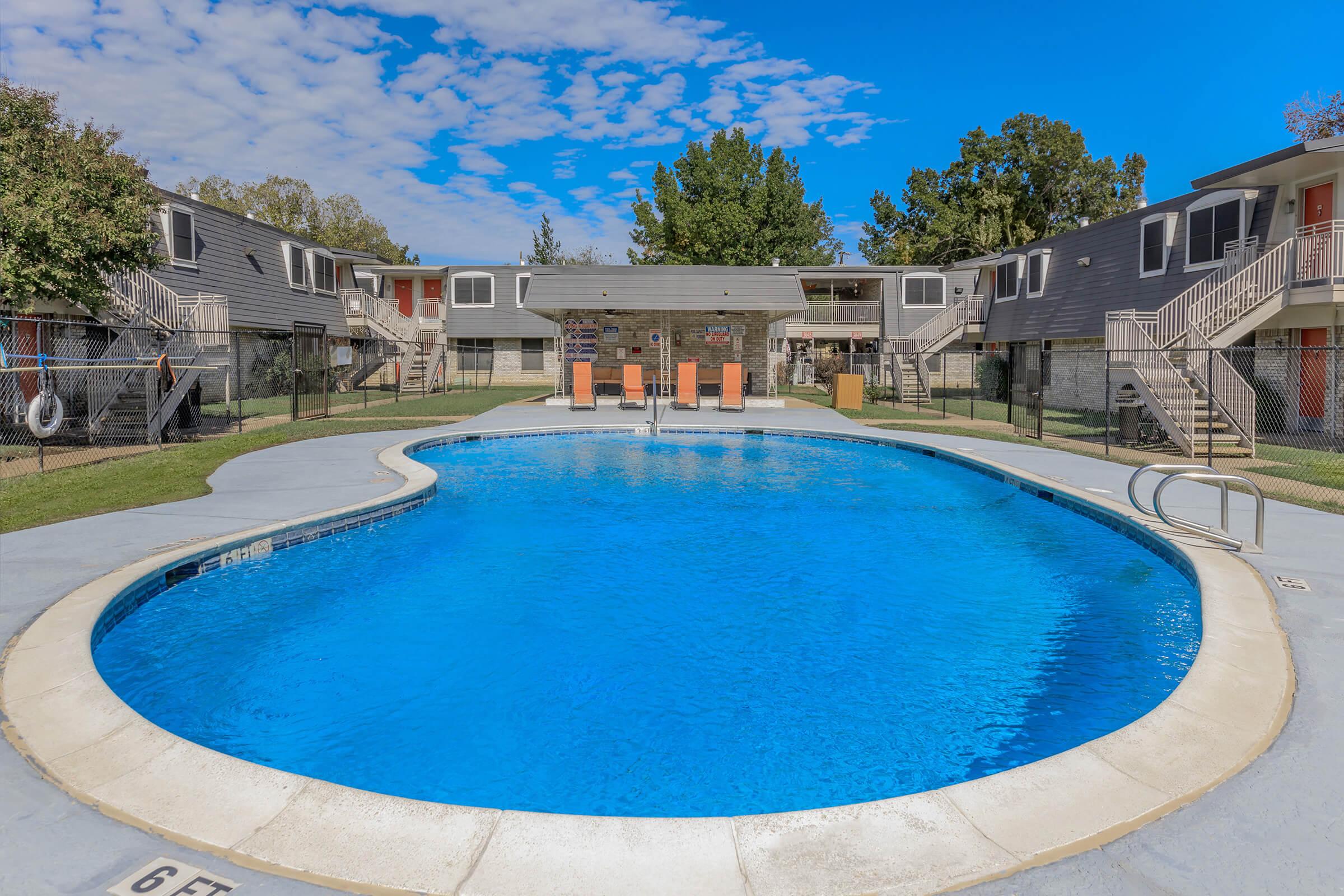 a blue pool of water