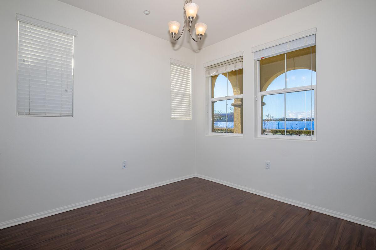 a room with a large window