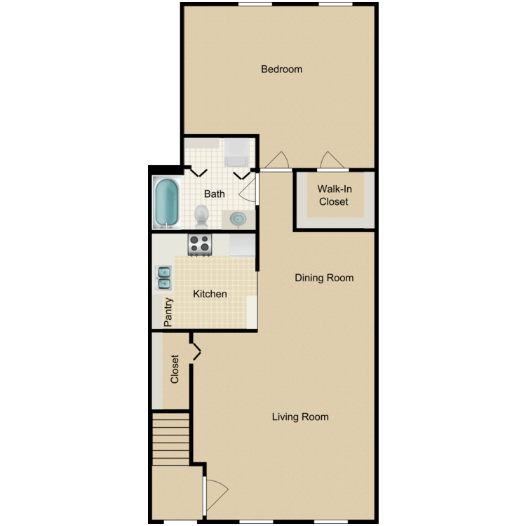 Floor plan image of One Bedroom