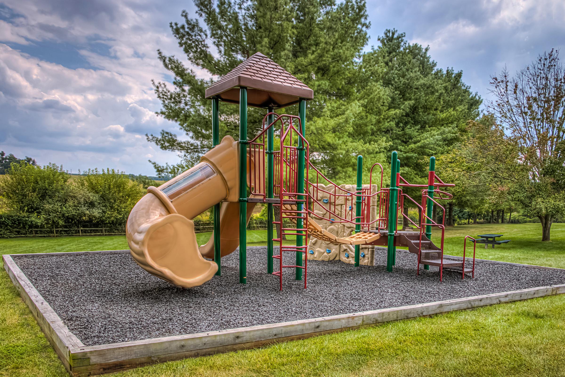 a playground in a garden