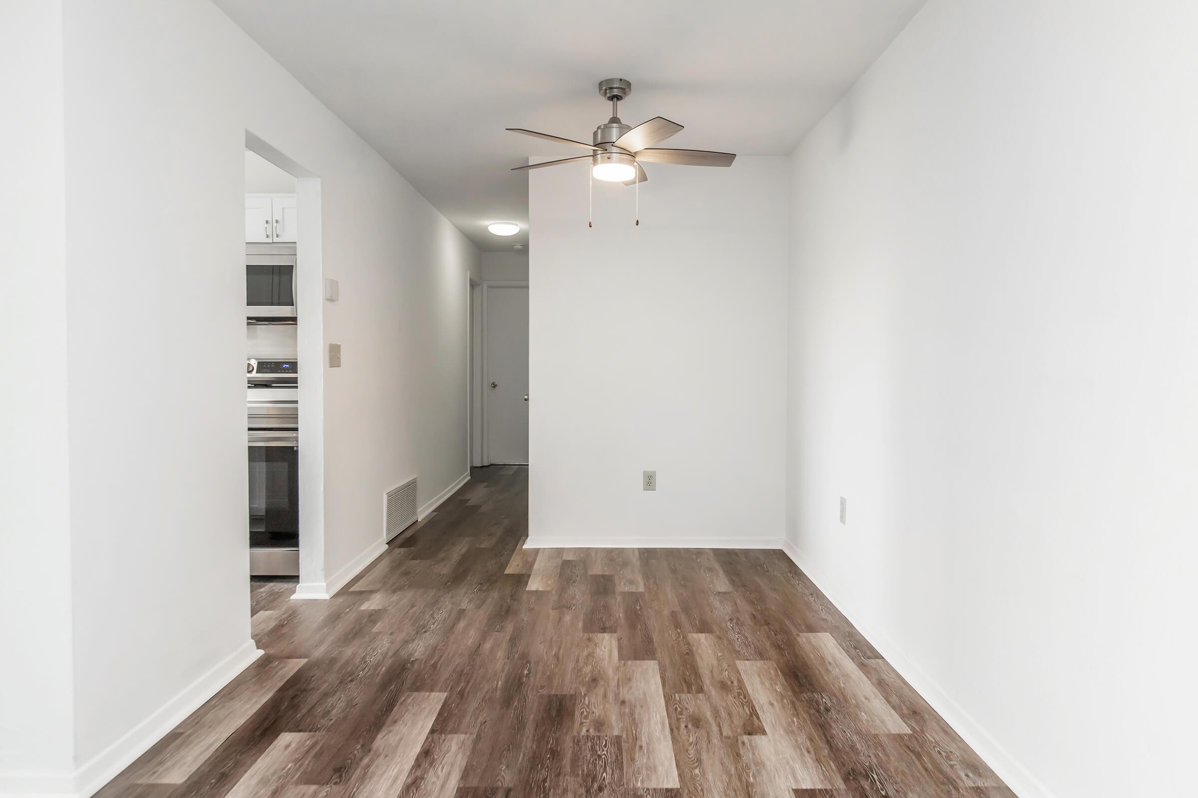 a room with a wood floor