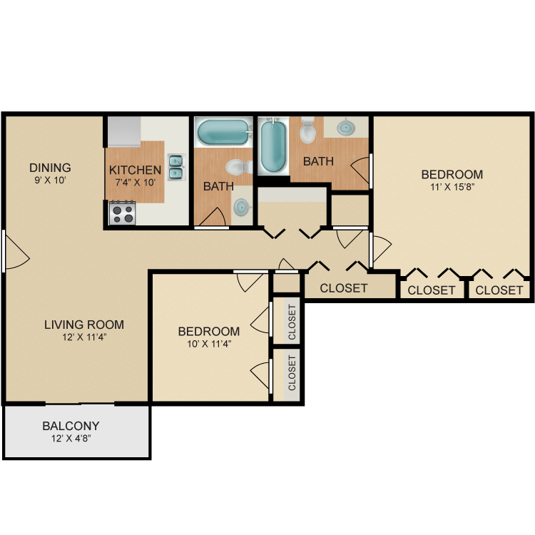 Floor plan image of Hickory