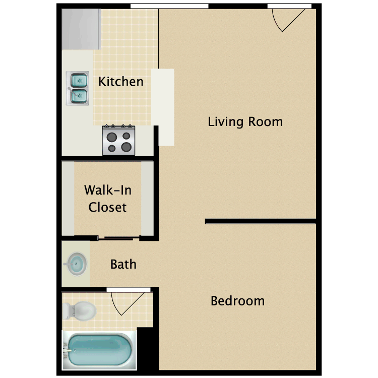 Country Club Terrace Availability Floor Plans Junior One Bedroom