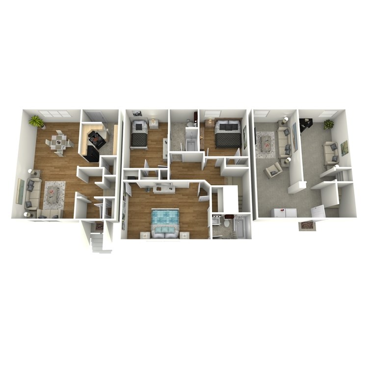 Floor plan image of 3 Bed 2 Bath B