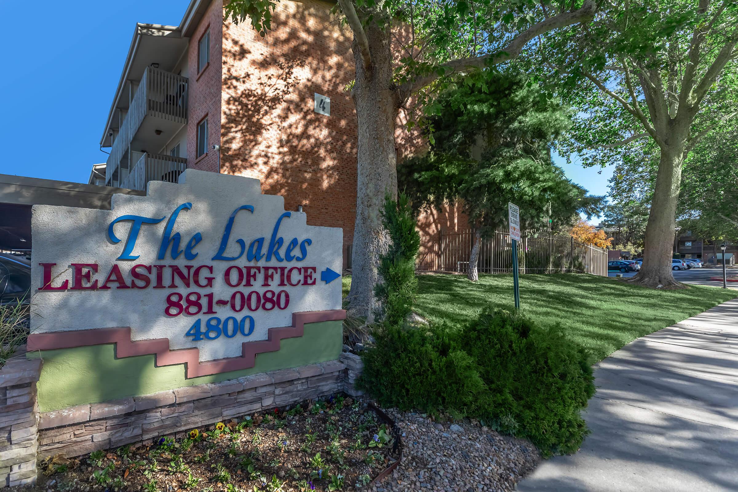 The Lakes monument sign